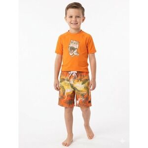 Big Chill Boys Rash Guard Swim Set Short sleeve Swim Shirt  Size 7